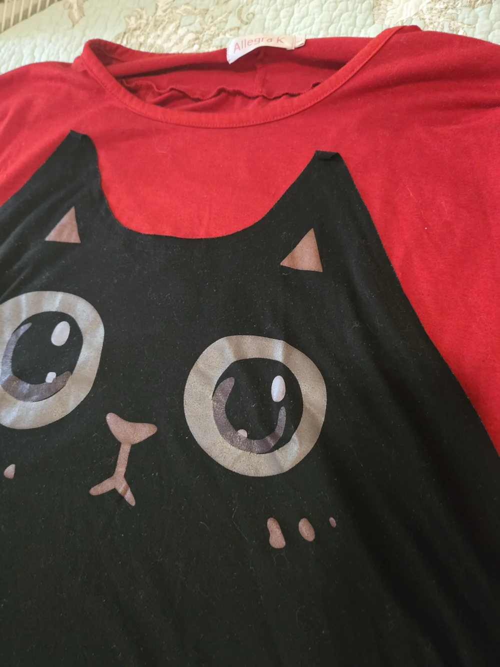 🐈‍⬛ Black Cat Batwing Tee M-L - Picture 2 of 6